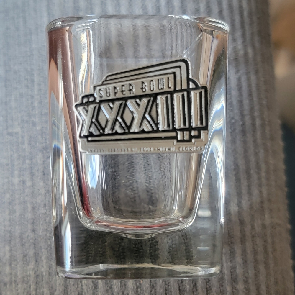 Source Unknown Super Bowl XXXVIII Shot Glass - Clear and Black